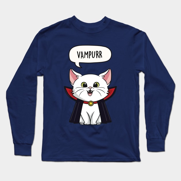 Vampurr Funny Vampire Gift Long Sleeve T-Shirt by LEFD Designs